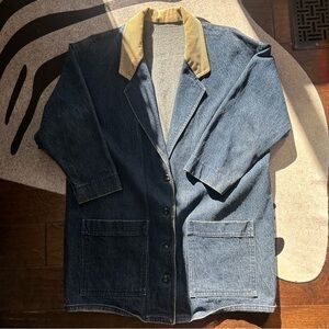Vintage Western Corduroy Collar Denim Jacket